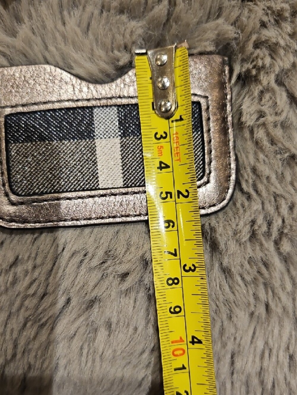 Burberry Metallic Silver Brit Plaid Mirror NWT - Picture 13 of 14